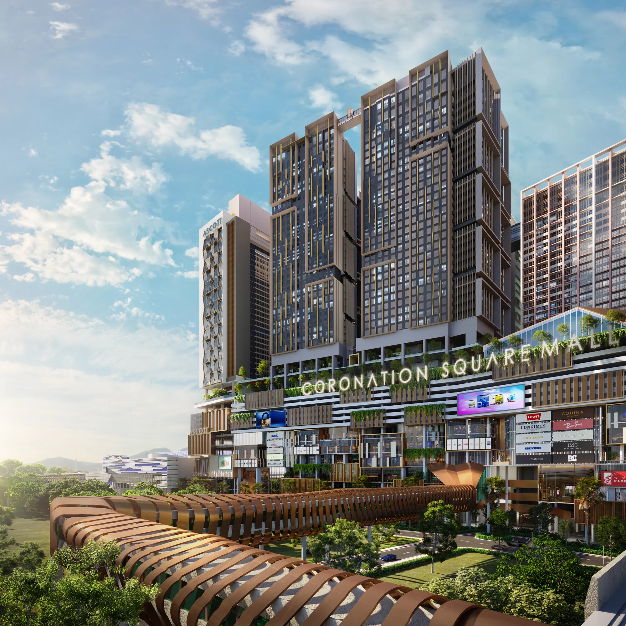 Developer rendering of Coronade Twins and Coronation Square