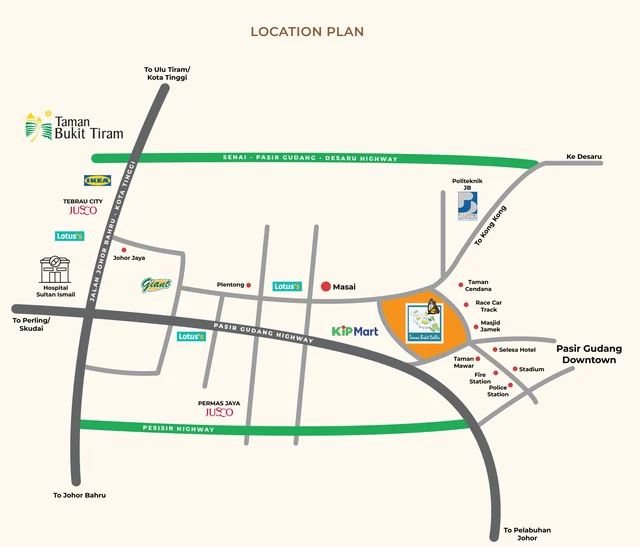 Vanda official brochure regional map; Sales Gallery marks a sales office